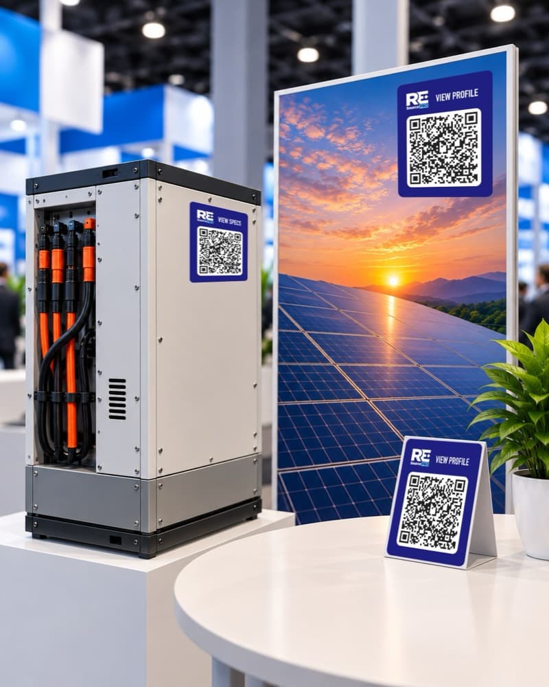 The QR code is on the booth